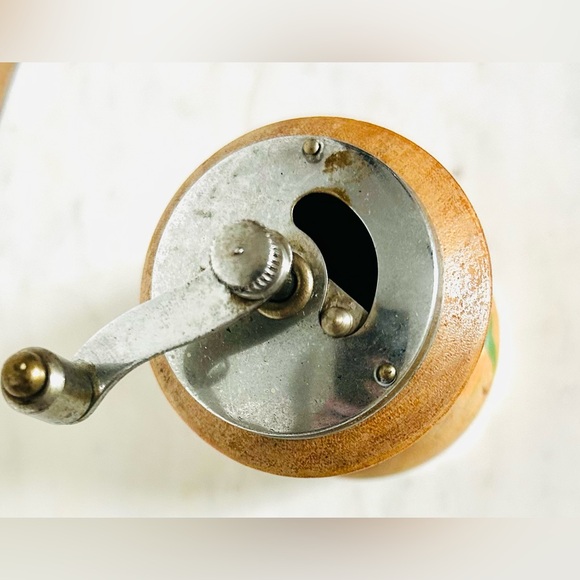 Vintage Hand-Painted Cherry Blossom on Blonde Wood Pepper Grinder - Picture 3 of 6